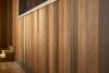 Every piece of redwood was hand-selected. The walls are panelled and trimmed (crown and baseboards).