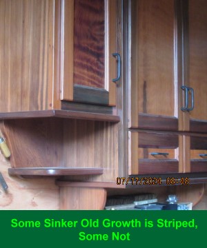 Some sinker old growth is striped, some not