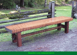 Beautiful curly redwood bench
