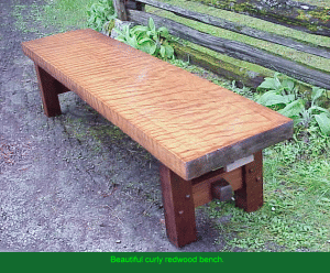 Beautiful curly redwood bench