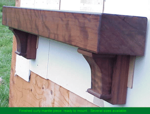 Finished curly mantle piece