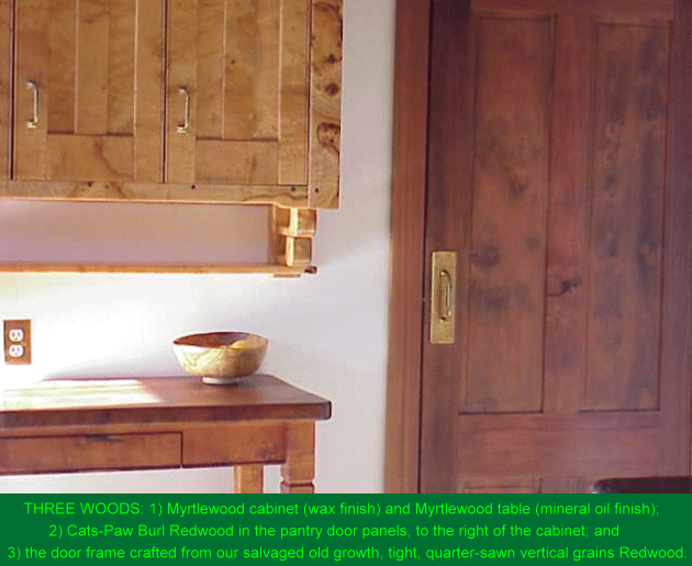 Myrtlewood and Cats Paw Burl Redwood